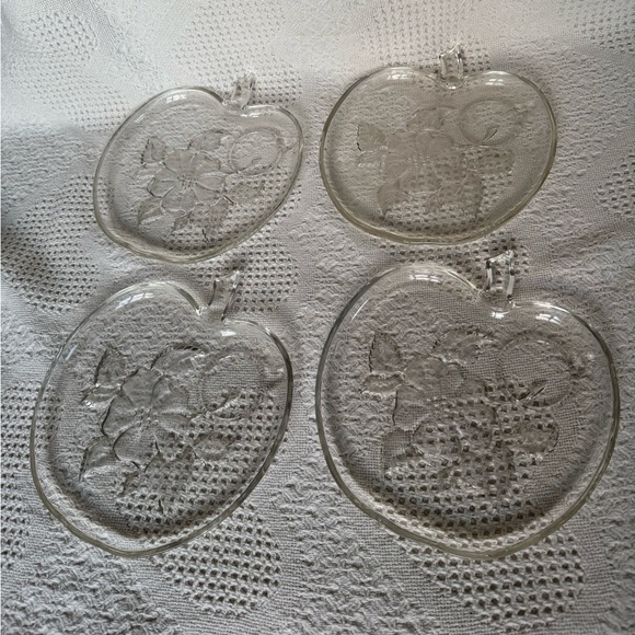 Vintage Hazel Atlas Apple Blossom Snack Plates - Picture 2 of 4
